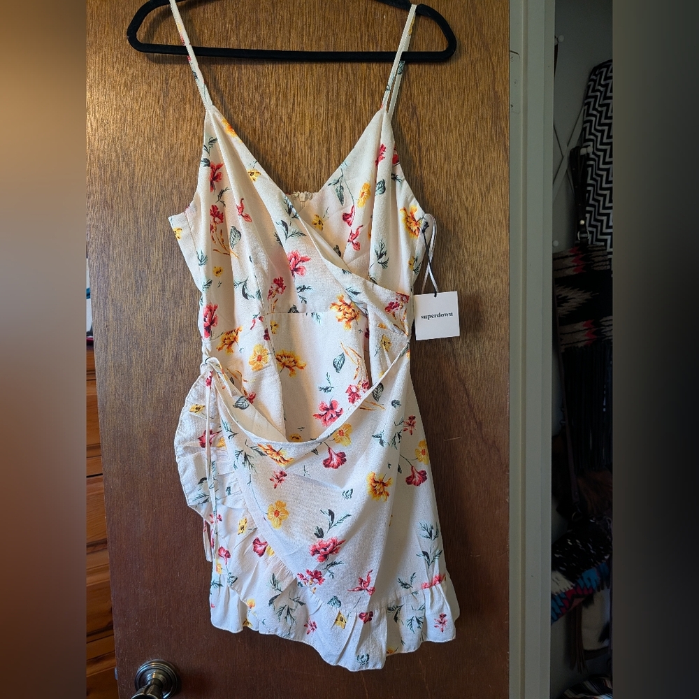 Superdown Floral Print Dress with Cream Base
